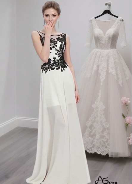 Elegant White Chiffon Scoop Neck A-Line Mother of the Bride Dress