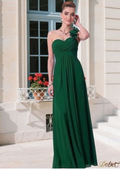 Green One Shoulder Chiffon Mother of the Bride & Bridesmaid Dresses