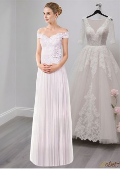 Off-the-Shoulder Tulle Lace Full Length A-Line Mother of the Bride Dress