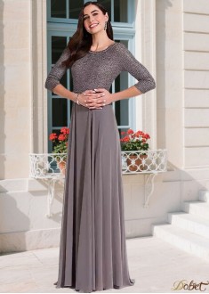 Bateau Lace & Chiffon Mother of the Bride Dress