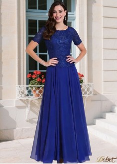 Blue A-Line Mother of the Bride Dress