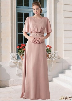 Pink Chiffon Mother of the Bride Dress A-Line