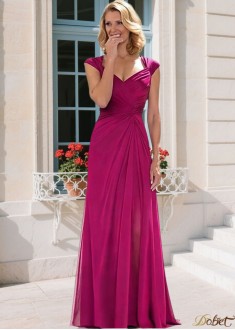Queen Anne Silk Chiffon A-Line Mother of the Bride Dress