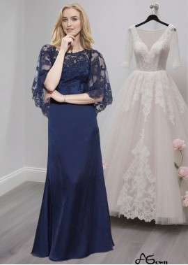Elegant Blue Chiffon A-Line Mother of the Bride Dress For Party