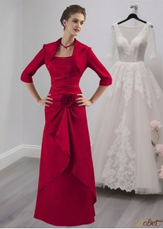 Strapless Taffeta Mother of the Bride Dress with Matching Jacket – Formal Gown
