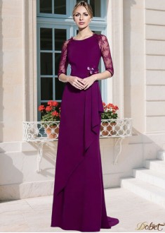 Purple Sheath Mother of the Bride Dress