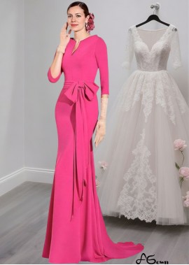 Elegant V-Neck Full-Length Satin Mother of the Bride Dress