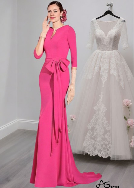 Elegant V-Neck Full-Length Satin Mother of the Bride Dress