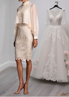 High Collar Lace Mother of the Bride Dress – Elegant Knee-Length Sheath Style