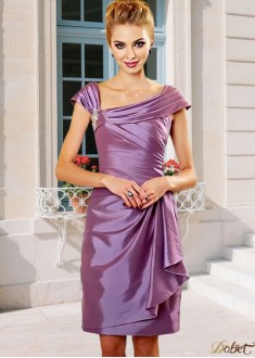 Purple Taffeta Sheath Mother of the Bride Dress