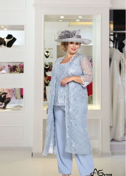 Elegant Three-Pieces Mother of the Bride Outfits – Lace Chiffon Full-Length Formal Outfit with Jacket