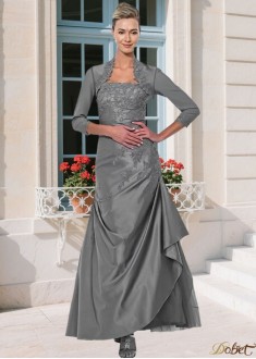 Gray Strapless A-Line Mother of the Bride Dress