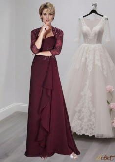 Sweetheart Neck Chiffon A-Line Mother of the Bride Dress with Matching Jacket
