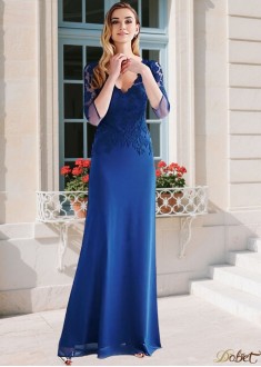 V-Neck Silk Chiffon Mother of the Bride Dress