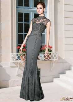 Tulle Chiffon High Collar Mother of the Bride Dress