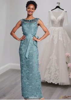 Delicate Full-Length Lace Mother of the Bride Dress with Scoop Neckline – Elegant Sheath Gown