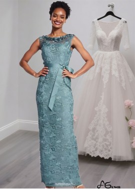 Delicate Full-Length Lace Mother of the Bride Dress with Scoop Neckline – Elegant Sheath Gown