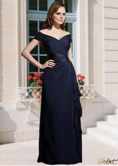 Off-the-Shoulder Chiffon Mother of the Bride Dress