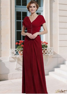 Red Chiffon A-Line Mother of the Bride Dress