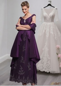 Chiffon V-Neck Mother of the Bride Outfits – Floor Length A-Line Elegant Gown
