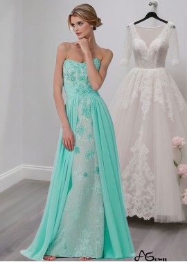Romantic Sweetheart Neck Lace Chiffon Full-Length Wedding Party Dress