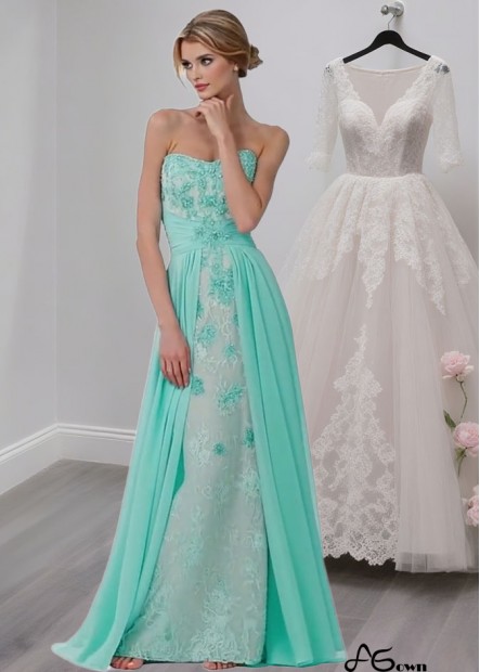 Romantic Sweetheart Neck Lace Chiffon Full-Length Wedding Party Dress