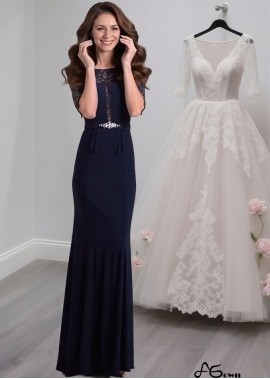 Lace Short Sleeve Mother of the Bride Dress – Sheath Eveing Gowns Online