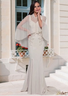 Elegant V-Neck Acetate Satin Mother of the Bride Dress – Full Length Sheath Gown