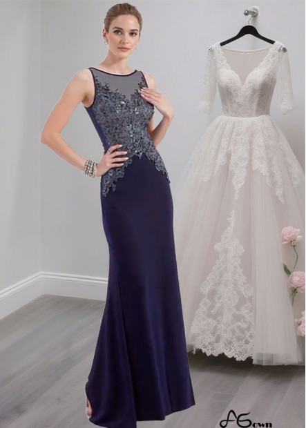 Elegant  Bateau Neck Tulle & Satin Full-Length Mother of the Bride Dress