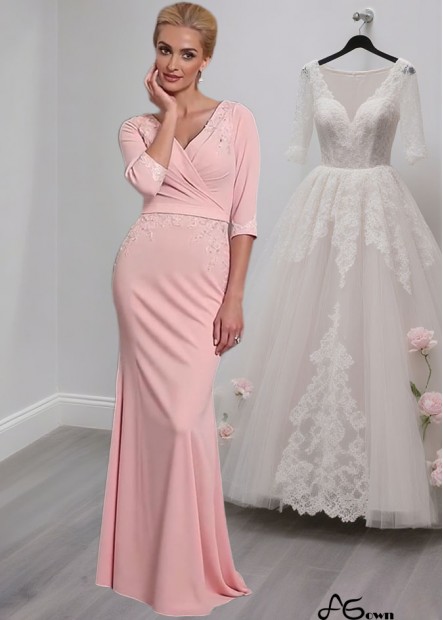 Elegant Full Length Chiffon V-Neck Mother of the Bride Dress for Formal Occasions