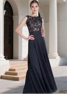 Lace Chiffon A-Line Bridesmaid Dress – Elegant Full Length Wedding Party Gown