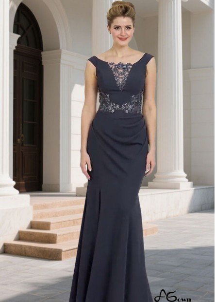 Chiffon Off-the-Shoulder Sheath Bridesmaid Dress – Full Length