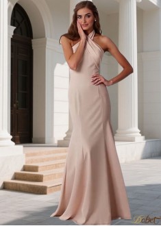 Chiffon Halter Mermaid Bridesmaid Dress – Full Length Trumpet Gown