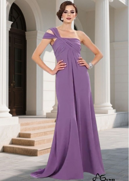 Elegant One Shoulder Chiffon Bridesmaid Dress A-Line Empire Waist Full Length