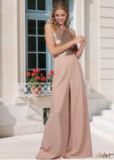 Sequin Bridesmaid Pantsuit for Wedding – Spaghetti Strap Women Suits
