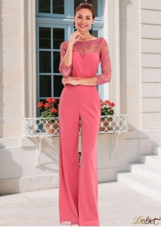 Elegant Bateau Neck Chiffon Evening Dress – Straight Floor-Length Gown