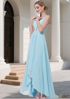 Elegant Chiffon Prom Dress – V-Neck A-Line Silhouette for Evening & Party
