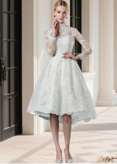 Short Lace A-Line Wedding Dress