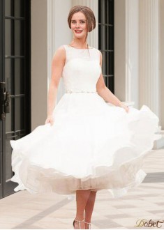 Tea-Length A-Line Short Wedding Dress