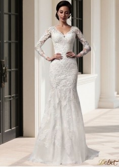 V Neck Lace Mermaid Wedding Dress