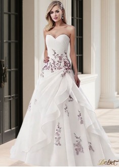 Sweetheart Organza A-Line Wedding Dress with Dropped Waist