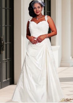 Plus Size Taffeta A-Line Wedding Dress