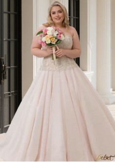 Elegant Plus Size Tulle Sweetheart Sleeveless A Line Wedding Dresses