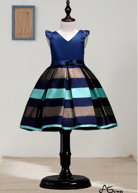 Satin A-Line Knee-Length Flower Girl Dress for Weddings and Parties