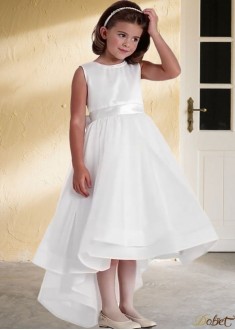 White Tulle Hi-Lo A-Line Flower Girl Dresses UK Sale