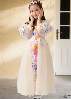 Satin & Organza A Line Flower Girl Dress – Child Dress for Wedding