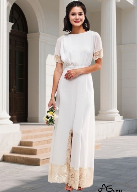 Elegant Chiffon Bateau Neck Bridesmaid Dress – Full Length A-Line Gown
