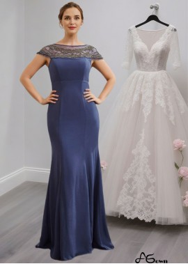 Chiffon Mother of the Bride Dress with Beading and Cap Sleeves