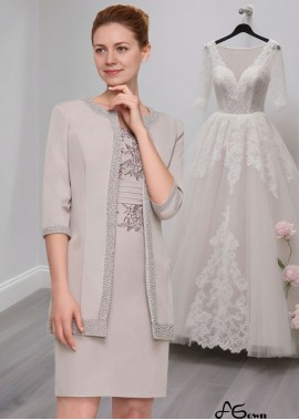 Elegant Satin Mother of the Bride Dress with Jacket and Applique