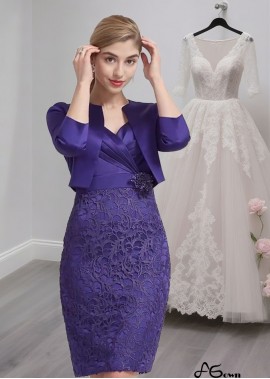 Satin Sleeveless Sheath Mother of the Bride Dress with Beading and Pleats